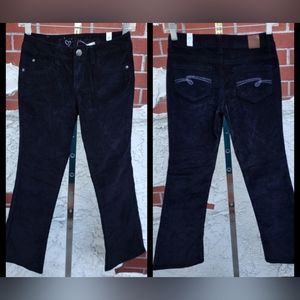 New 10 girls JUSTICE black bootcut corduroy pants 10R flawed